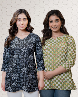 Bunkar Collection Women Printed Straight Kurta(Multicolor)
