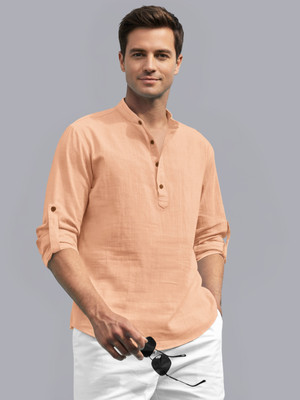 ZEE GOLD Men Solid Ethnic Dress Kurta(Orange)