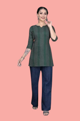 Texpaz Women Solid Anarkali Kurta(Green)