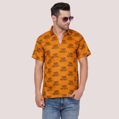 AXOLOTL Men Printed Straight Kurta(Yellow)