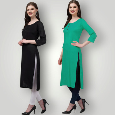 Coft Women Solid Straight Kurta(Multicolor)