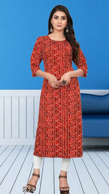 SHLOK CREATION HUB Women Self Design A-line Kurta(Red)