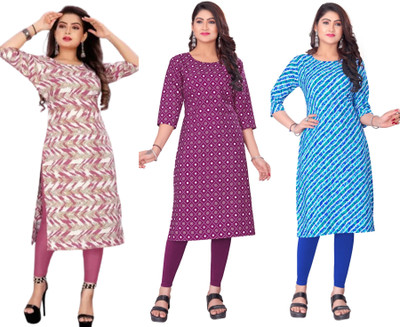 Dhruti Vaste Women Printed A-line Kurta(Multicolor)