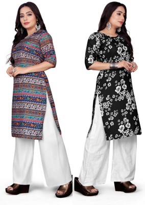 Vimalnath Synthetics Women Printed A-line Kurta(Blue)