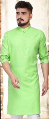 RASHMI Men Solid Straight Kurta(Light Green)