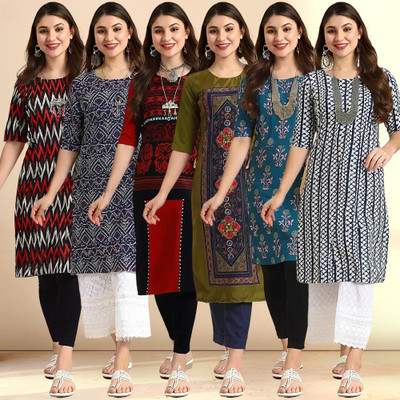 EthnicBasket Women Printed A-line Kurta(Multicolor)