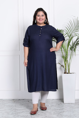 Swasti Women Solid Straight Kurta(Blue)