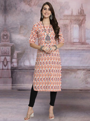 Moda Rapido Women Printed Straight Kurta(Multicolor)