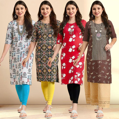 1 Stop Fashion Women Printed A-line Kurta(Multicolor)