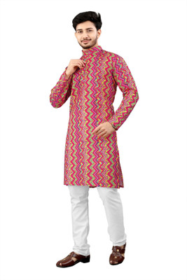 DHASU TRENDZ Men Printed Straight Kurta(Multicolor)
