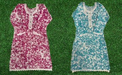 bhomik Women Printed A-line Kurta(Multicolor)