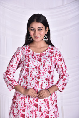 rashmi shree creation Women Printed Straight Kurta(Pink)