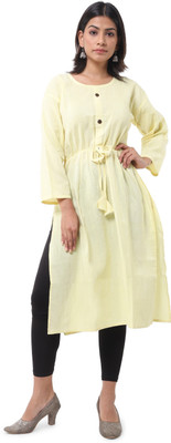 DESHBANDHU DBK Women Solid Straight Kurta(Yellow)