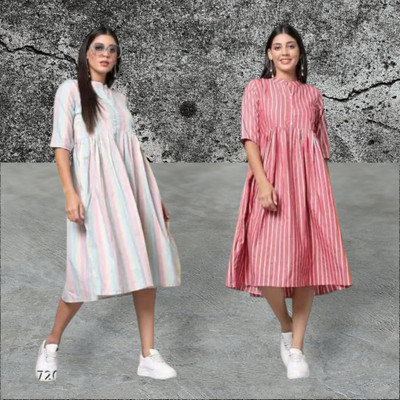 Houseofcommonk Women Printed Anarkali Kurta(Multicolor)