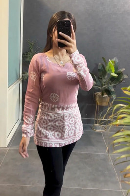 CLOTHI FAB Women Printed, Geometric Print Straight Kurta(Pink)