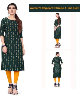 Shayona Creation Women Printed A-line Kurta(Green)