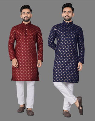 DHASU TRENDZ Men Printed Straight Kurta(Multicolor)