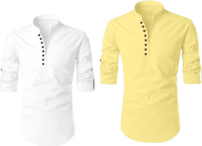 JAGRUTIFASHOIN Men Solid Straight Kurta(Multicolor)