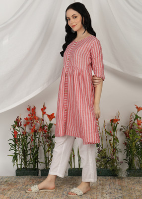 Moda Rapido Women Embroidered Anarkali Kurta(Multicolor)