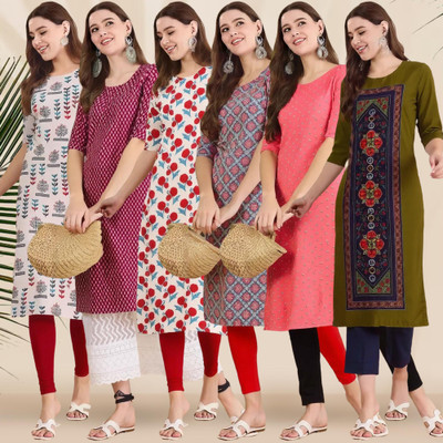 1 Stop Fashion Women Printed A-line Kurta(Multicolor)