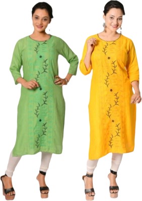 Fashion Garments Women Embroidered A-line Kurta(Multicolor)