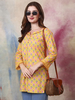 Tissu Women Floral Print Straight Kurta(Multicolor)
