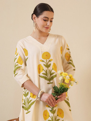 PHYSIL Women Printed Straight Kurta(Multicolor)