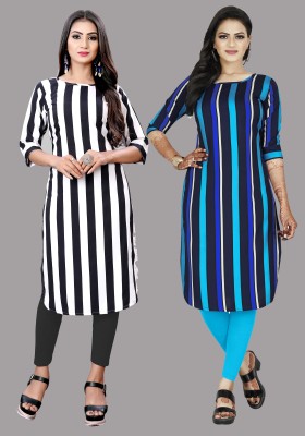 Modli 20 Fashion Women Striped Straight Kurta(Multicolor)