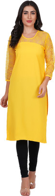 STRADERAD FASHION Women Solid Straight Kurta(Yellow)