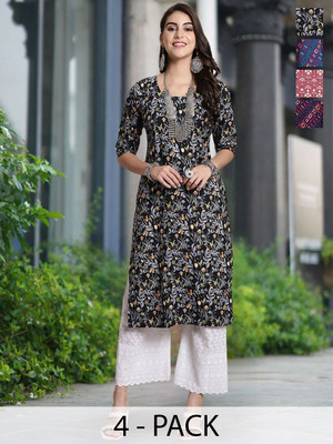 Moda Rapido Women Printed A-line Kurta(Multicolor)