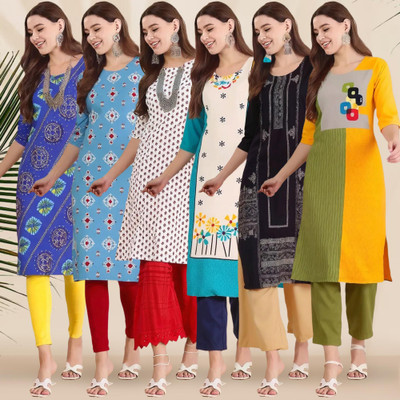 EthnicBasket Women Printed A-line Kurta(Multicolor)