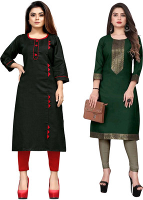 Maaa Meladi CreationS Women Printed Straight Kurta(Multicolor)