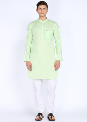 PETER ENGLAND Men Solid A-line Kurta(Light Green)