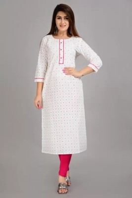 AARTI FASHION Women Printed A-line Kurta(White)