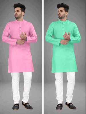 GRATITUDE ROCK Men Solid Straight Kurta(Multicolor)