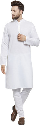 GauriLaxmi Enterprise Men Solid Straight Kurta(White)