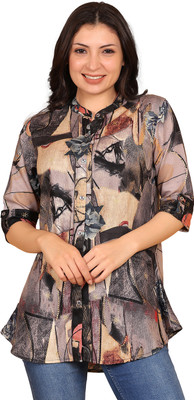 StyFun Women Printed Tunic Kurta(Black)