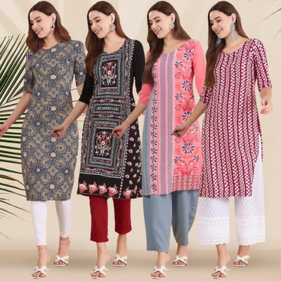 1 Stop Fashion Women Printed A-line Kurta(Multicolor)