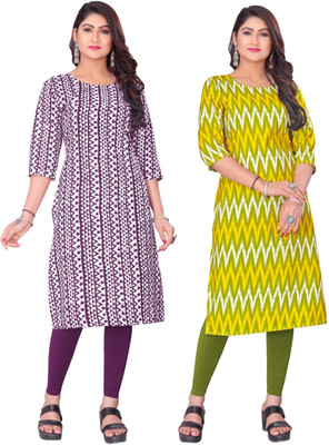 Dhruti Vaste Women Printed A-line Kurta(Multicolor)