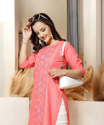 VIMCOTT Women Striped Anarkali Kurta(Multicolor)
