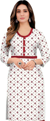 DACreation Women Printed A-line Kurta(White)
