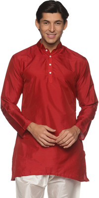 Sethukrishna Men Solid A-line Kurta(Maroon)