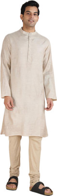 Fabindia Men Solid Straight Kurta(White)