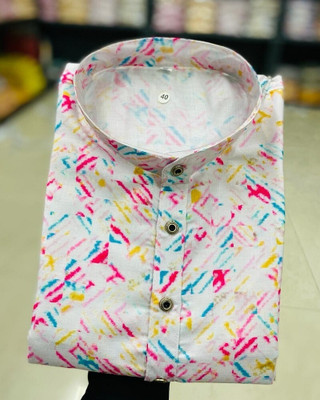 FOXDX Men Embroidered Straight Kurta(Multicolor)