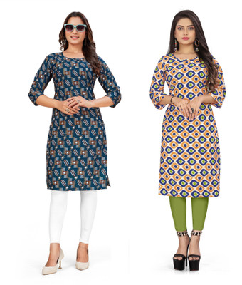 SUMITA SAREE Women Printed Straight Kurta(Multicolor)