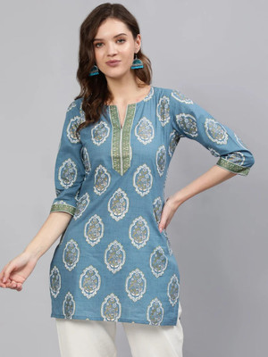 CHABUTRA TREND Women Printed Straight Kurta(Pink)