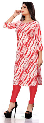 SHLOCK CREATION HUB Women Leheriya A-line Kurta(Red)