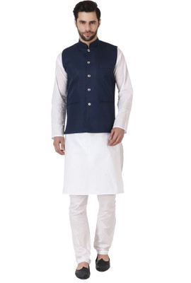HouseOfCommon Men Self Design Straight Kurta(Multicolor)