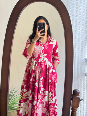 KAMAYRA Flared/A-line Gown(Pink)
