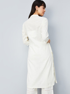 MAX Women Printed Straight Kurta(Pink)